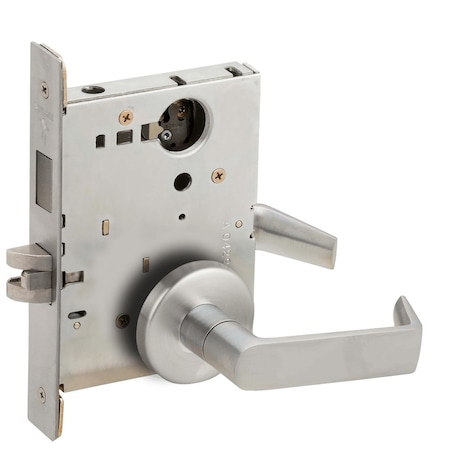 Classroom Security Mortise Lock With Deadbolt, 06B Design, Less Cylinder, Satin Stainless Steel